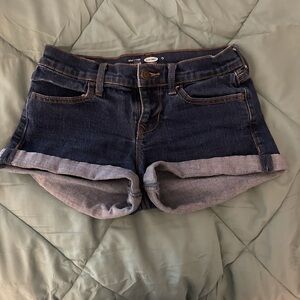 Old Navy Dark Blue Denim Roll-Cuff Shorts